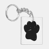 Porte-clés Dessin Empreinte de patte de chien brillant (Devant gauche)