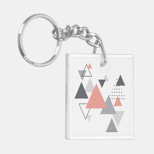 Porte-clés Dessin géométrique scandinave abstrait (Devant gauche)