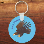 Porte-clés dessin humoristique d'aigle royal (Recto)