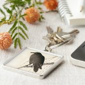 Porte-clés Dessin japonais d'un corbeau (Côté)