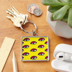 Porte-clés Dessin Kawaii Sushi, riz au poisson et Porte - cl