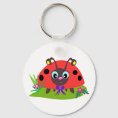 Porte-clés Dessin Ladybug Bow and Flowers (Recto)