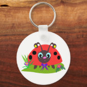 Porte-clés Dessin Ladybug Bow and Flowers (Recto)