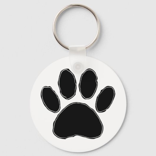 Porte-clés Dessin Paw Chien En Noir (Recto)