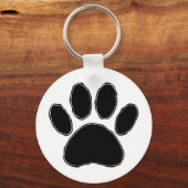 Porte-clés Dessin Paw Chien En Noir (Recto)