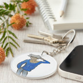 Porte-clés Dessin Satoru Gojo imprimé (Devant Droit)