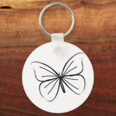 Porte-clés Dessin simple de ligne papillon (Recto)