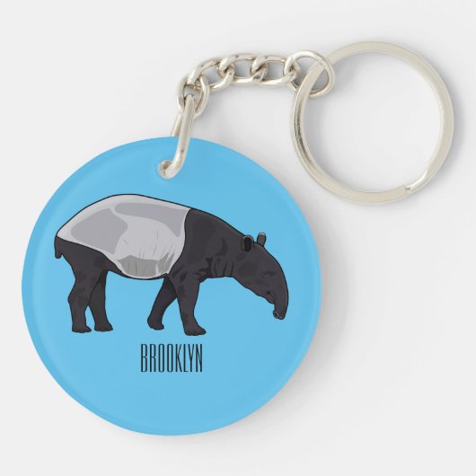 Porte-clés Dessin sur Tapir (Dos)