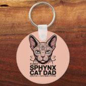 Porte-clés Dessin vectoriel drôle de papa de chat Sphynx (Verso)