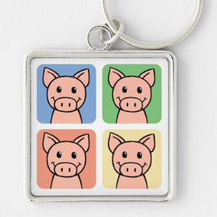 Porte-clés Dessins animés clip art cochons rigolards cochons
