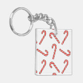 Porte-clés Dessins De sucre de canne En Blanc Vert Rouge (Devant gauche)