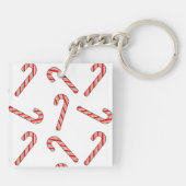 Porte-clés Dessins De sucre de canne En Blanc Vert Rouge (Dos)