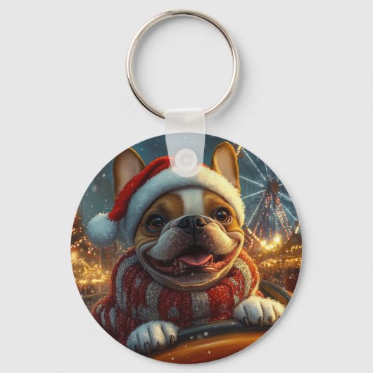 Porte-clés Dessous de verre à rouleaux de chien de boîte Noël (Recto)