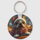 Porte-clés Dessous de verre à rouleaux de chien de boîte Noël (Verso)