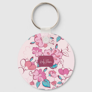 Porte-clés Dessous de verre en papier à nom de script à fleur