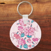 Porte-clés Dessous de verre en papier à nom de script à fleur (Verso)