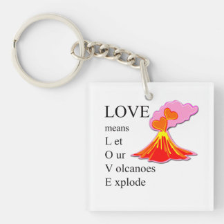 Porte-clés Dessous de verre en verre Volcano LOVE