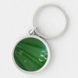 Porte-clés Destin d'amour de paix d'art de motif de vert de l