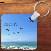 Porte-clés Destin Florida Pelicans Jolie photo océanique (Verso)
