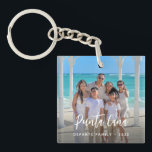 Porte-clés Destination photo de vacances familiales personnal<br><div class="desc">Gardez vos souvenirs de voyage préférés à proximité avec cette photo de vacances familiales personnalisées, Porte - clé de destination et d'année. Customisez-le avec votre photo de vacances, destination et année pour créer un souvenir unique et significatif. Parfait comme souvenir d'un voyage en famille, cadeau pour les amoureux du voyage,...</div>