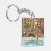 Porte-clés Destinations | Watercolor Beach & Bâtiments (Devant gauche)