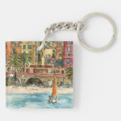 Porte-clés Destinations | Watercolor Beach & Bâtiments (Dos)