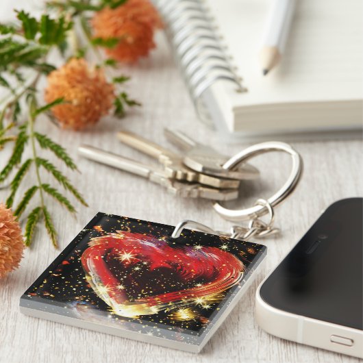 Porte-clés Destiné À Aimer L'Impression Acrylique (Devant Droit)