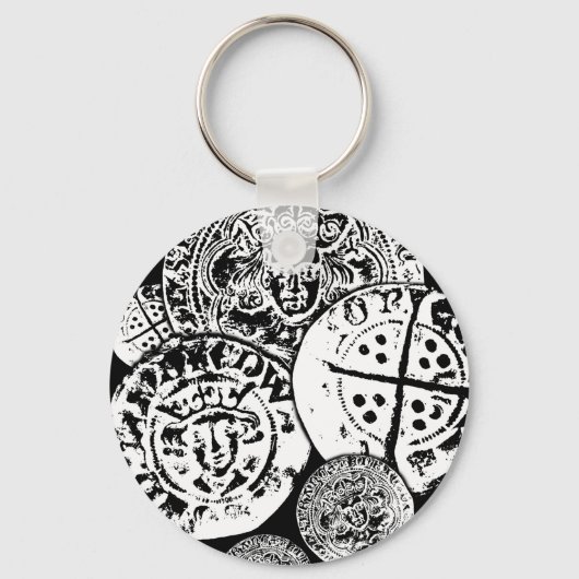 Porte-clés Détection de métal cadeau, pièce martelée (Recto)