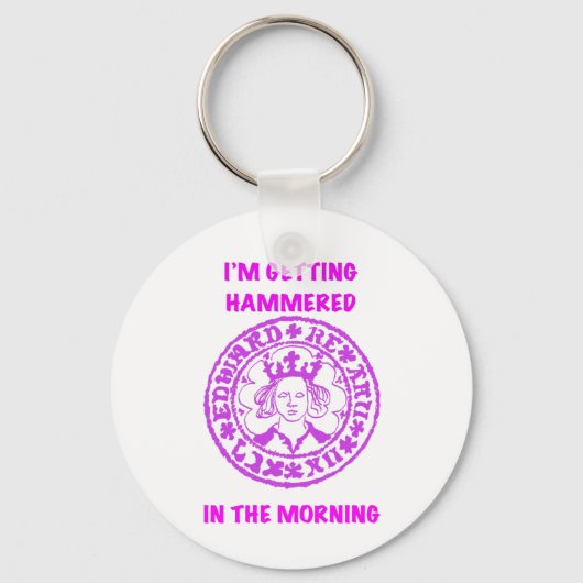 Porte-clés Détection de métaux Coin marteau rose (Recto)