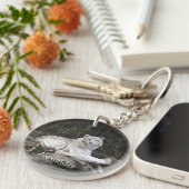 Porte-clés Détente photo de tigre blanc du Bengale (Devant Droit)