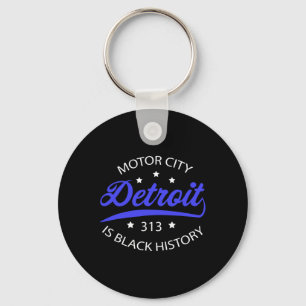 Porte-clés Detroit 313 Motor City Mois de l'histoire des Noir