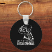 Porte-clés Deutsch Drahthaar vie meilleur chien dire (Recto)