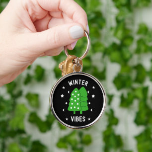 Porte-clés Deux Arbres Vibes d'Hiver