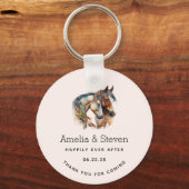 Porte-clés Deux beaux chevaux Western Boho Mariage (Verso)