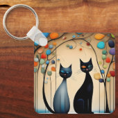 Porte-clés Deux chats charmants (Recto)