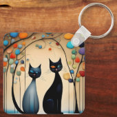Porte-clés Deux chats charmants (Verso)