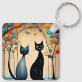 Porte-clés Deux chats charmants (Dos)