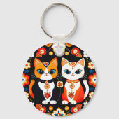 Porte-clés Deux chats mignons (Verso)