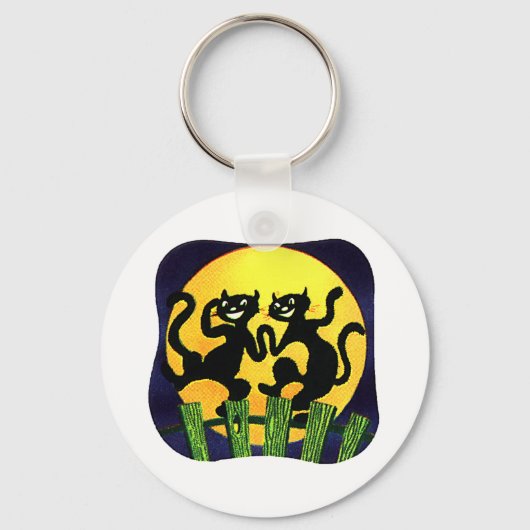 Porte-clés Deux chats noirs (Recto)