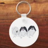 Porte-clés Deux chiens japonais Chin (Recto)