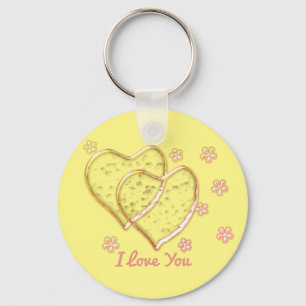 Porte-clés deux coeurs, mariage romantique.Personnalisé