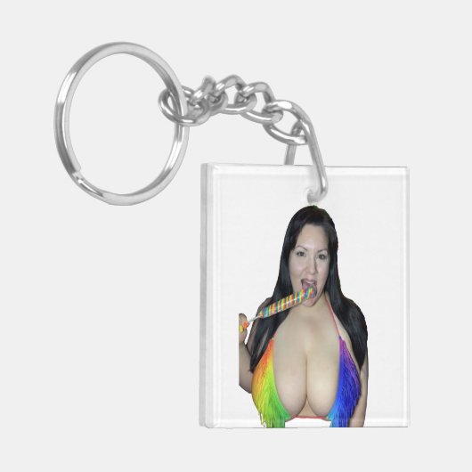 Porte-clés Deux côtés arc-en-ciel (Devant gauche)