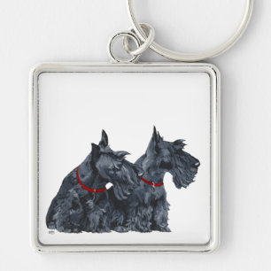 Porte-clés Deux curieux Scottish Terriers
