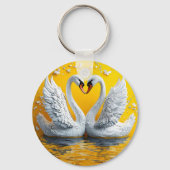 Porte-clés Deux cygnes élégants (Verso)