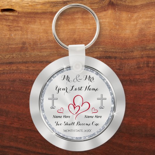 Porte-clés Deux Deviendront Un Mariage Chrétien Favorisant (Recto)