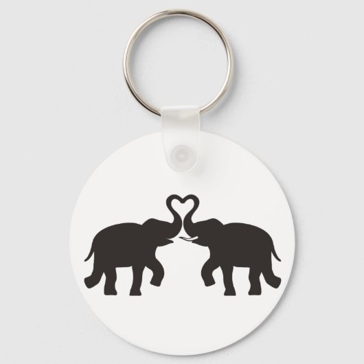 Porte-clés Deux éléphants aiment les silhouettes (Recto)