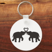 Porte-clés Deux éléphants aiment les silhouettes (Recto)