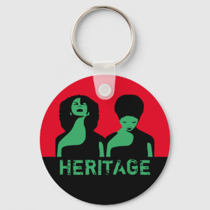 Porte-clés Deux femmes noires abstraites Cheveux naturels