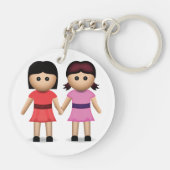 Porte-clés Deux femmes tenant des mains Emoji (Dos)