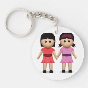 Porte-clés Deux femmes tenant des mains Emoji